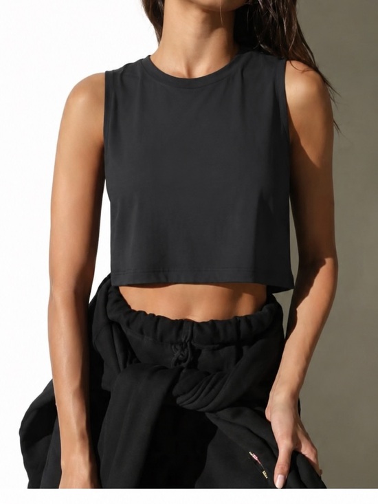 Joah Brown Tops - Joah Brown Modal Crop Top Black